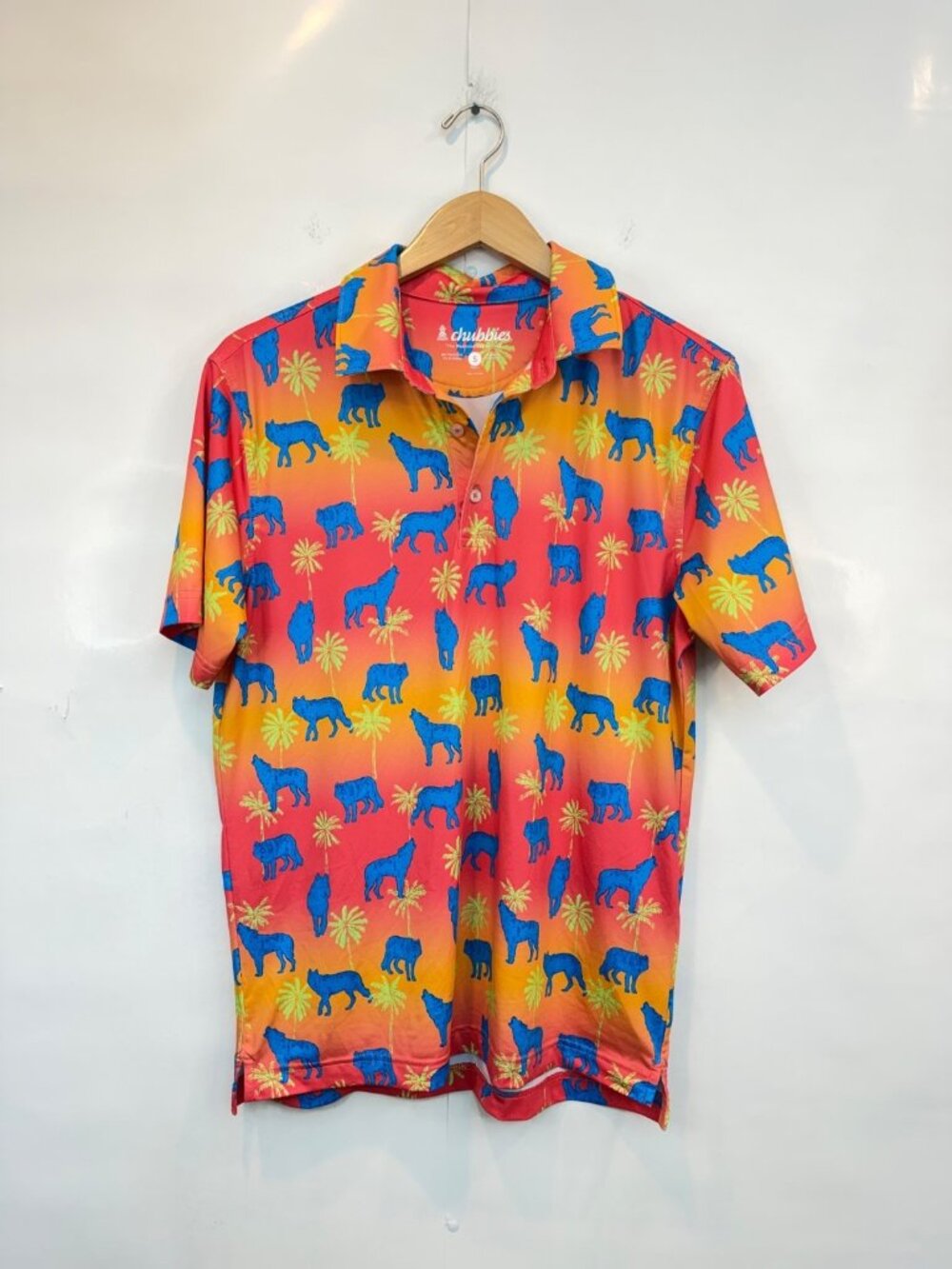 Chubbies Men's The Howler Moon Performance Polo Shirt Short Sleeve Size Small